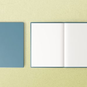 Blank open book with design space set